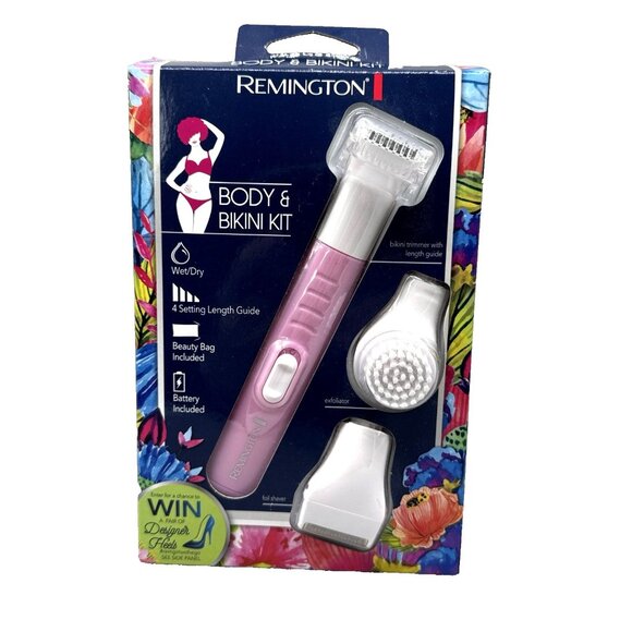 REMINGTON Women's Body & Bikini Kit Foil Shaver Trimmer Exfoliator Beauty Bag - Picture 1 of 5